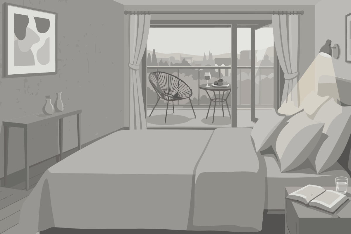Apartment mit 2 Schlafzimmern und Balkon
