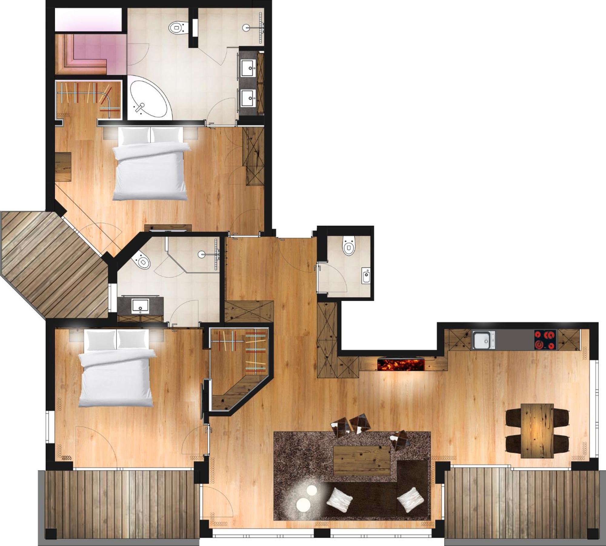 Superior Apartment mit 2 Schlafzimmern